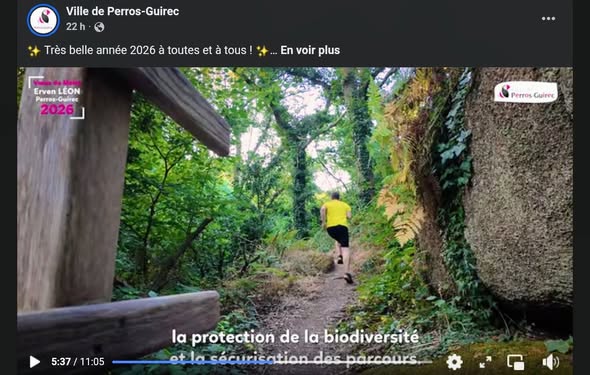 Vœux du maire : image d'un coureur dans les vallées des Traouïero